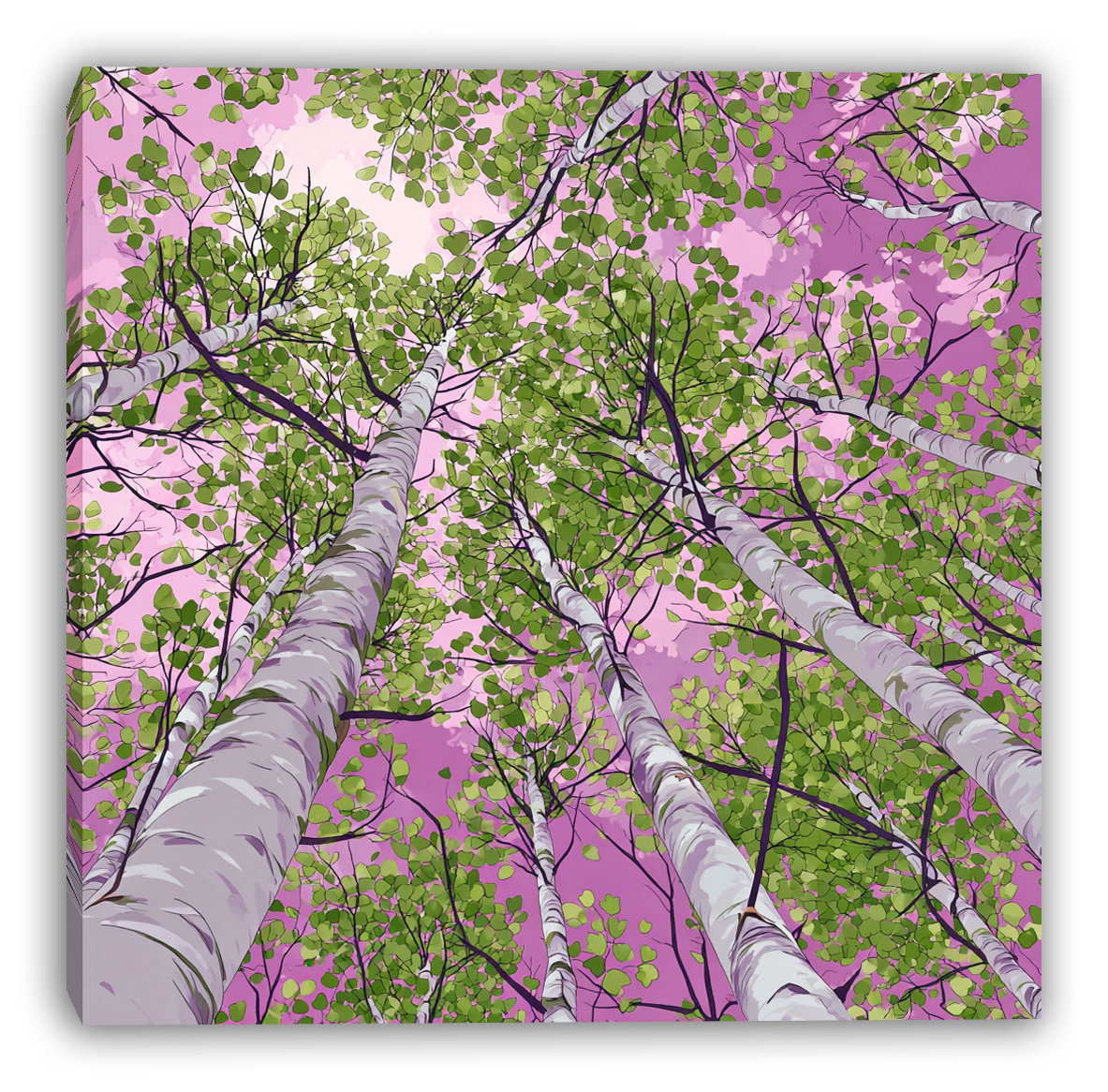 Union Rustic Birch Glow Wrapped Canvas Wall Art | Wayfair