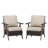 2-Person Polyethylene (PE) Wicker Outdoor Lounge R-shaped Armchair with Beige Cushions-871623560