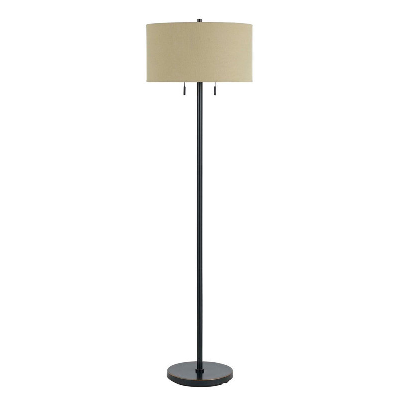 Lampe sur pied 59 po Voijin, Noir, Brun