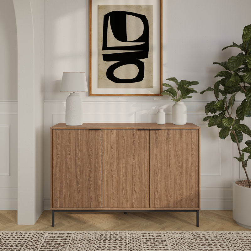 Connor 3-Door Buffet In Light Walnut , Brown
