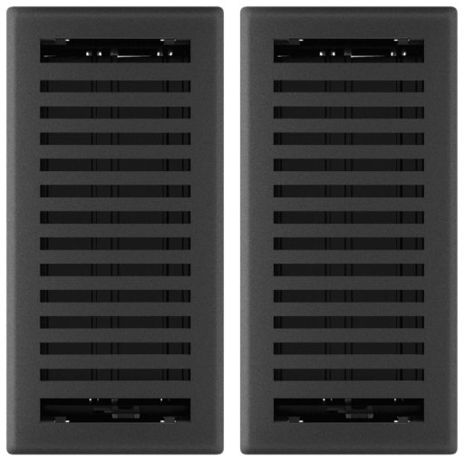 Imperial Montezuma Decorative Floor Register, Black Iron, 4'' W x 10'' L