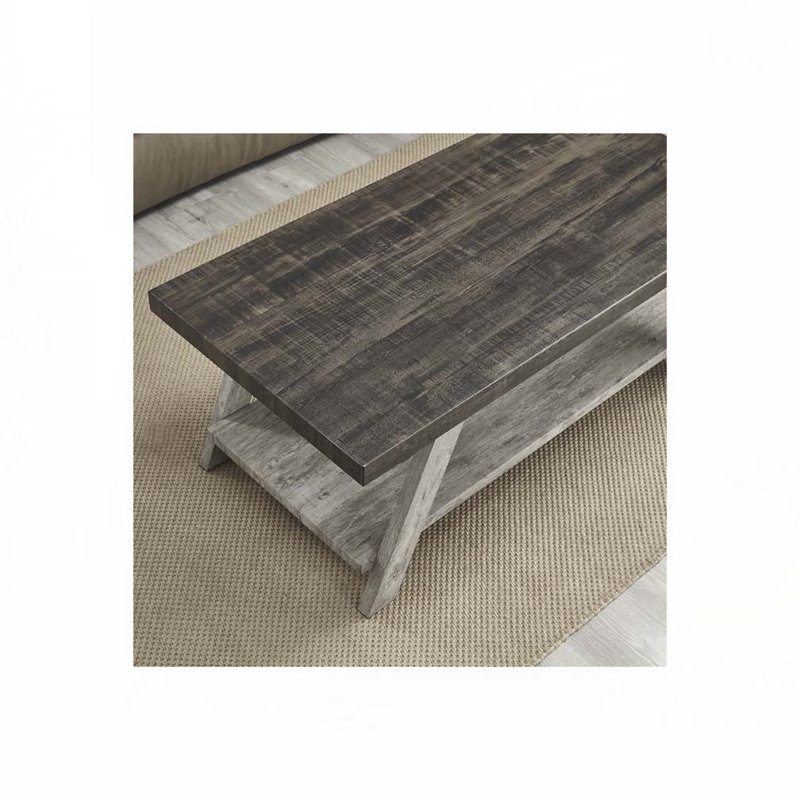 Table basse avec plateau ouvert Athens, Noyer, Gris clair