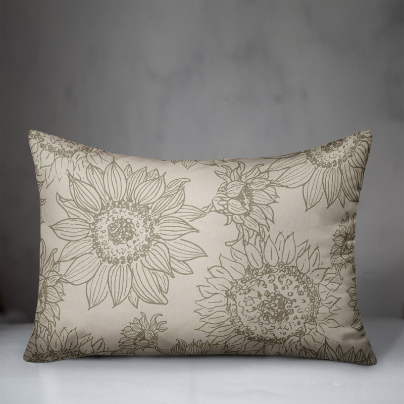 Polyester/Polyester Blend Lumbar Rectangular Pillow Cover & Insert, Tan