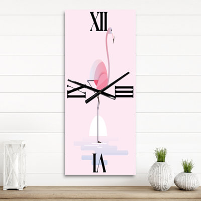 Horloge murale debout flamant rose debout
