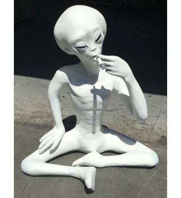 Jahcure Alien With Cigar Life Size Statue