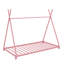 Structure de lit plateforme en métal pour lit simple avec structure triangulaire, lit de plancher avec lattes