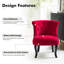 Chaise d'appoint à oreilles rembourrée en velours Grenier-1673326505