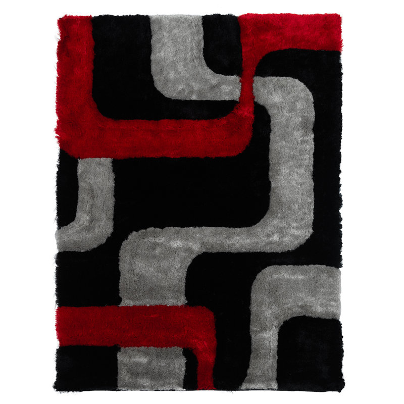 Tapis de zone noire abstraite Regina