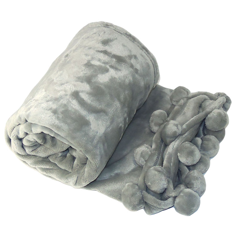 Knitted Throw Blanket, Silver Grey, 127cm W x 152.4cm L