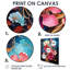 Vibrant fuchsia marguerite sur bleu profond - salon d'art mural marguerite-295511375-295511365