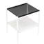 Table de bout grise en verre trempé de 2 couches, design d'intérieur moderne, l 19,1 po x l 15,09 po x H 21,11 po, pour un espace de vie élégant 2 tables rectangulaires à usage domestique, plateau de table avec capacité de charge de 110 lb, structure stable