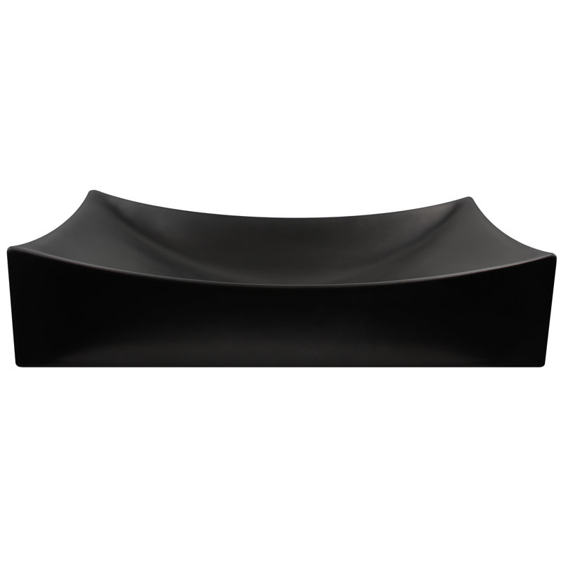 Novatto 21.75'' Black Porcelain Rectangular Bathroom Sink