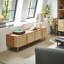 Meuble télé moderne en bois massif beige
