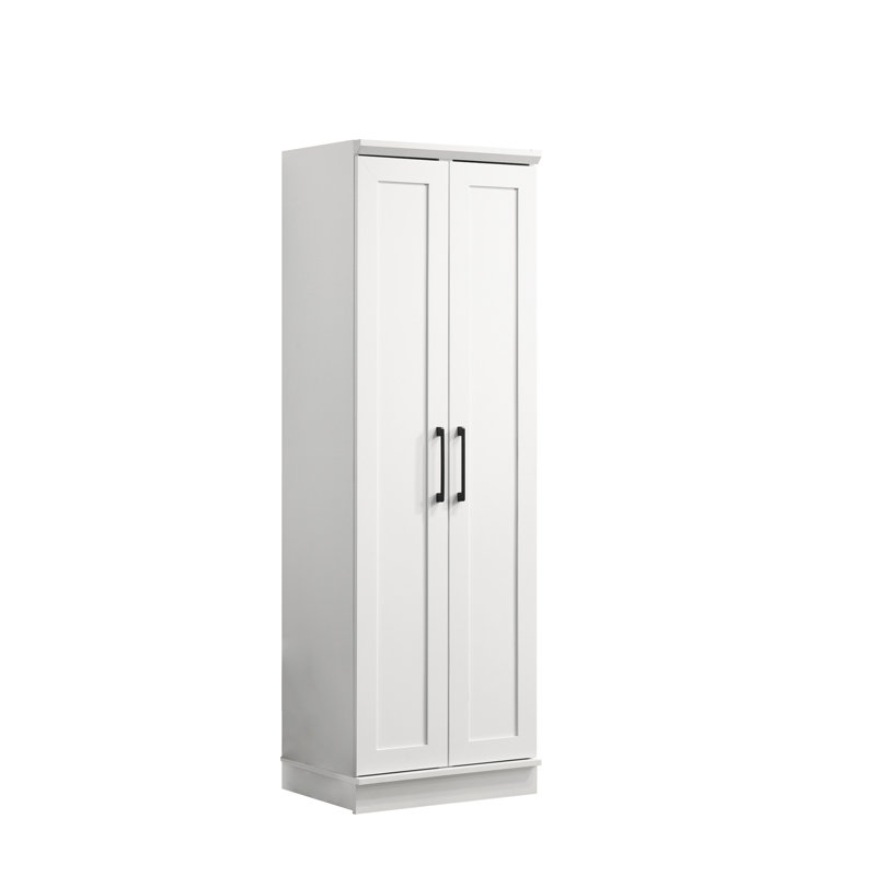 White 23" Storage Cabinet With Framed Panel & 4 Adjustable Shelf Assemblies - Panel, Shelves For Practical Use