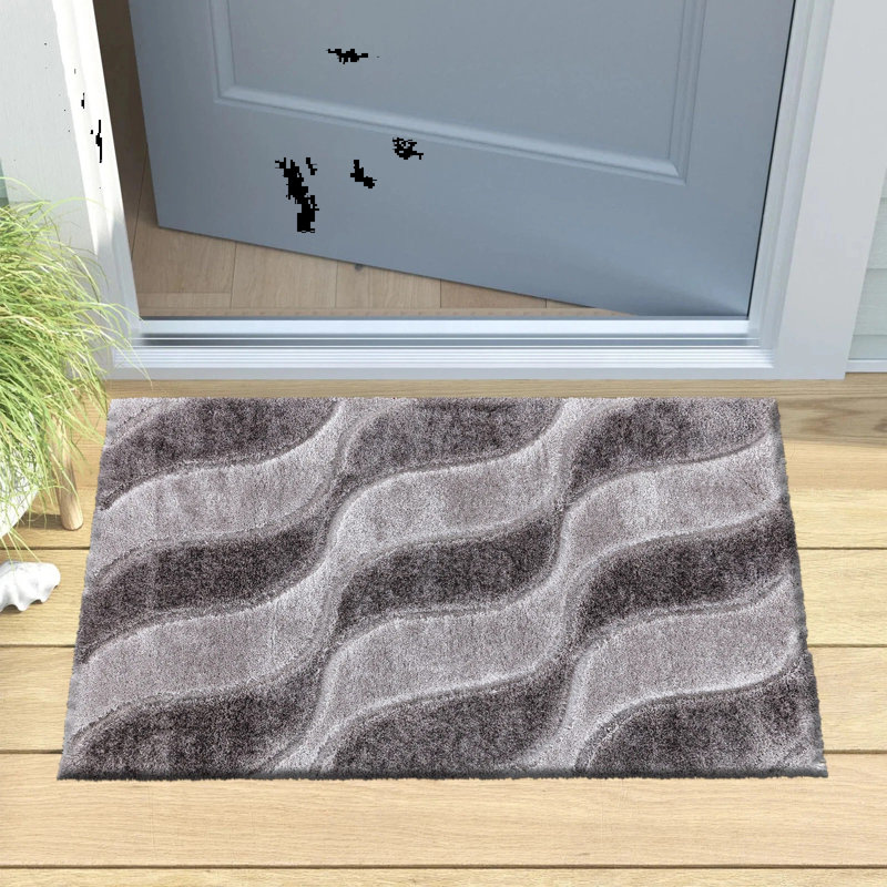 Geometric Shag Area Rug, Rectangle 60 x 110 cm