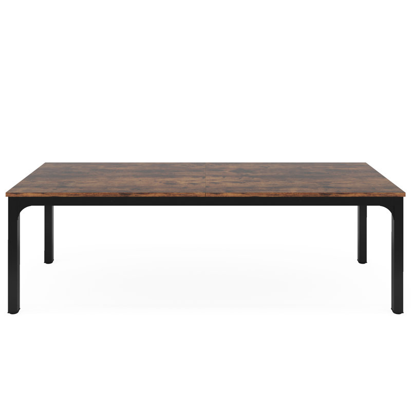 Bureau d'ordinateur 78,7 po extra long pour 2 personnes, Brun rustique / noir