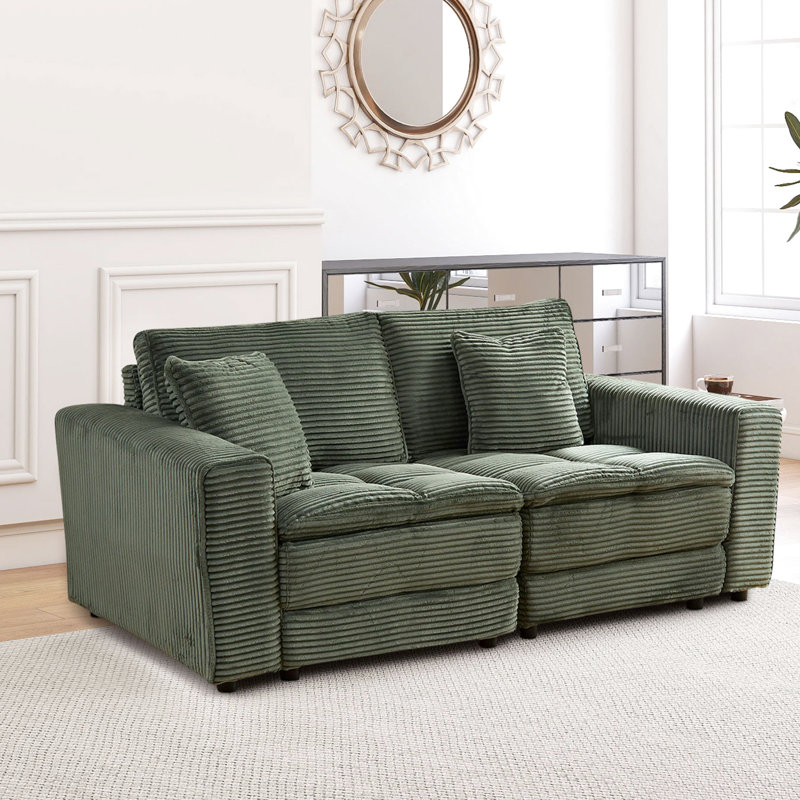 Corduroy 2 - Coussin de siège, coussins de dossier et amovibles, idéal pour les petits espaces, confortable avec des citadins à ressorts