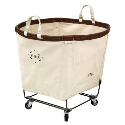 Canvas Rolling Laundry Basket with Handles
