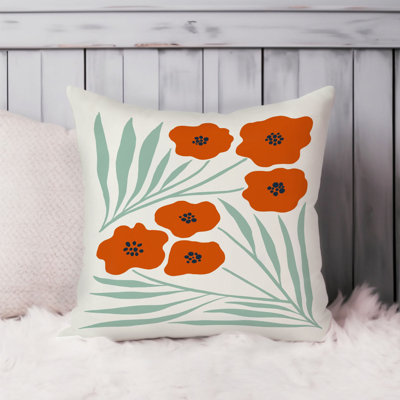 Floral Red Poppies Flowers Modern