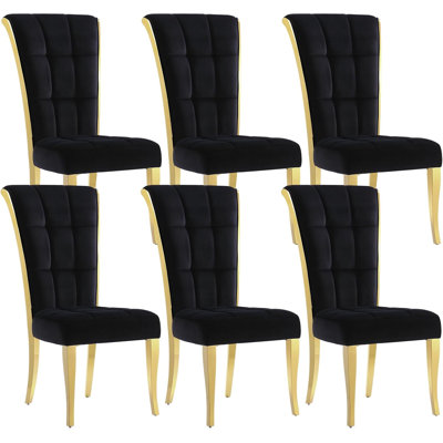 Black Velvet Dining Chairs With Gold Legs