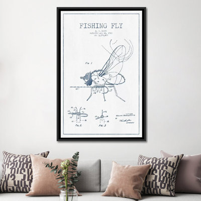 " W.D. Kuntz Fishing Fly Patent Sketch (Ink) " by Aged Pixel