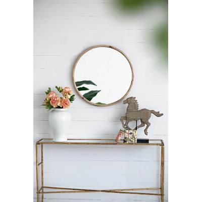 28 "miroir rond en bois, miroir mural pour la salle de bain