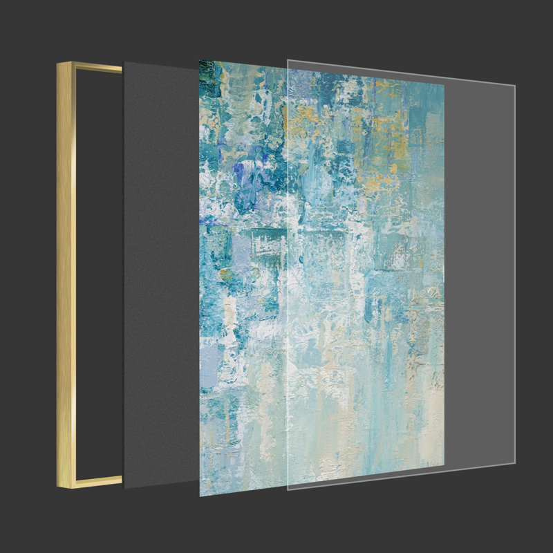 Abstrait, ensemble de 3 impressions sur toile tendues, H 24 po x l 48 po x P 1,5 po, Or