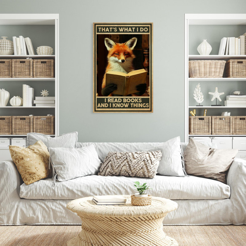 Renard, je lis des livres, H 20 po x l 16 po x P 1,25 po