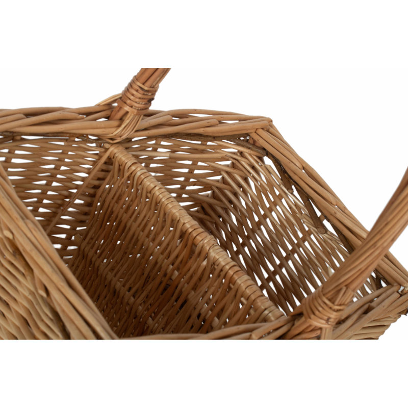 Wicker 2 Bottle Drinks Carrier Basket