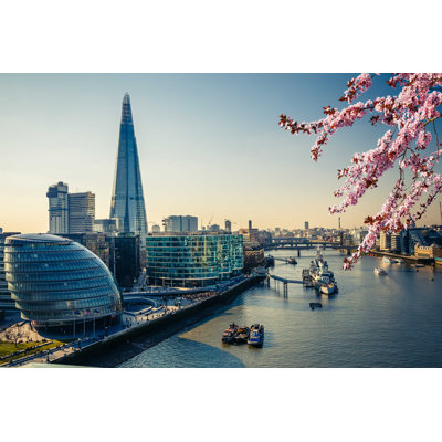Thames and London City  Wrapped Canvas Photograph
