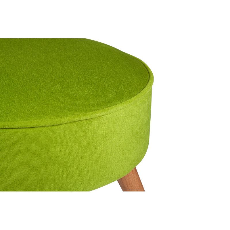Stylish Pouffe Ottoman, Peanut Green, 17.7 x 16.1 x 17.7 inches | Solid Fir Wood Frame, 100% Polyester Fabric, 32 DNS Foam for Comfort | Easy Clean Upholstery, Perfect for Living Room & Bedroom Decor