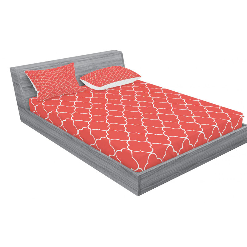 Ensemble de draps en microfibre Quatrefoil, Grand, Rouge