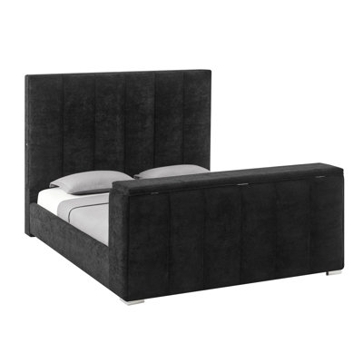 Très grand lit Serenity Onyx avec haut-parleur, télé et foyer