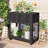 Mini Cold Frame For Gardens: 35.4X17.7X37.4", Black, Wood, Polycarbonate Doors, Raised Bed With Liner Garden: 35.4''X17.7''X37.4'', Fir Drainage, All Season Use-123062187