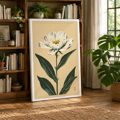 Single Bloom Study Botanical - Wrapped Canvas