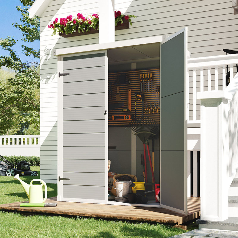 Resin Outdoor Storage Shed, Grey