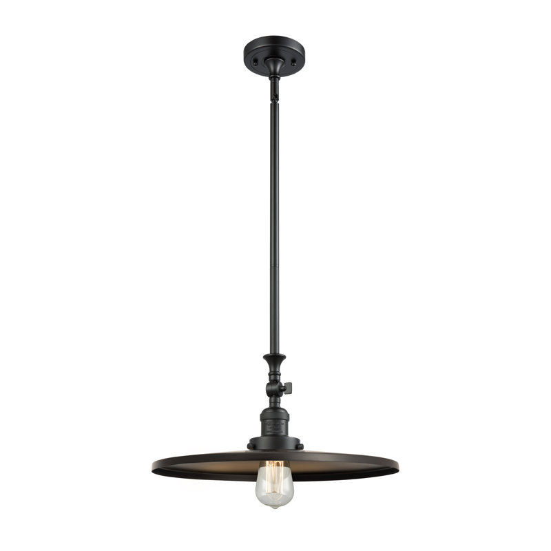 Luminaire suspendu simple à 1 lumière Weston, Noir mat, Noir mat