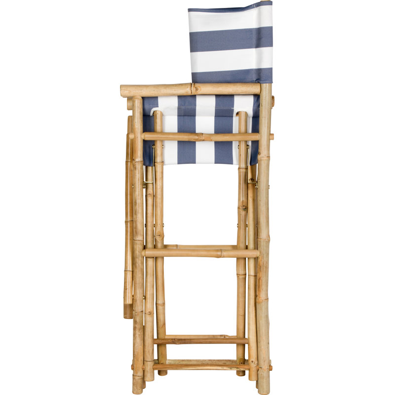 Carsdale Bamboo Outdoor 29'' Bar Stool, Blue