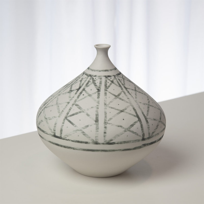 Grenz Vase-Hand Painted-Sm, 7.5'' H x 7.5'' W x 7.5'' D