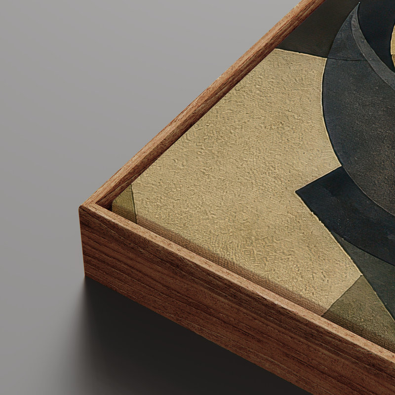 «Cubist Pear Fruit Bowl Still Life Mid Century Room Decor», reproduction d'art encadrée, 24" H x 16" W, Natural