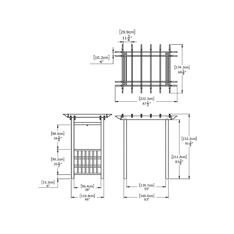 Springport White Vinyl Garden Arbor with Built-in Hooks
