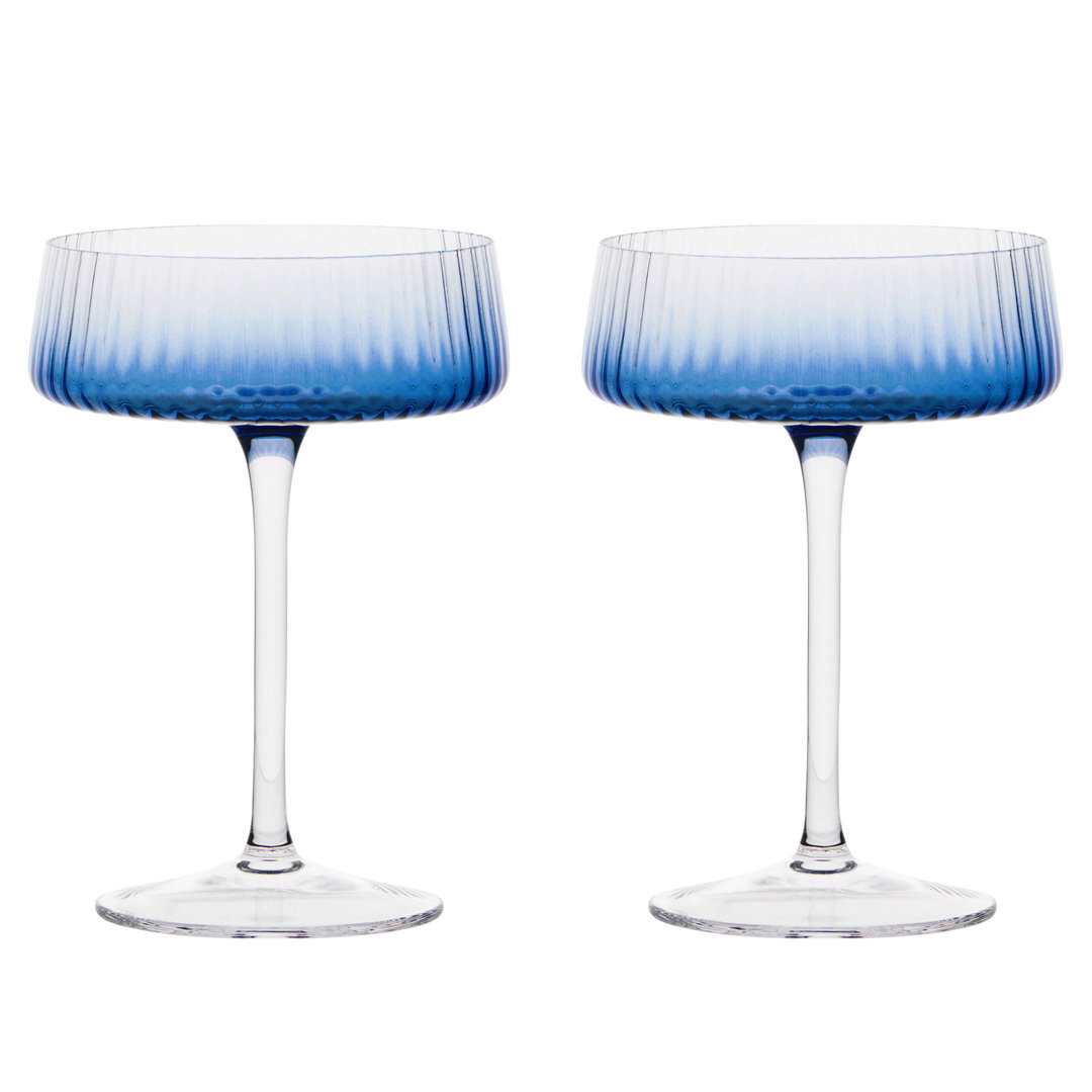 Empire - Champagner Coupes - 2er Set - Blau