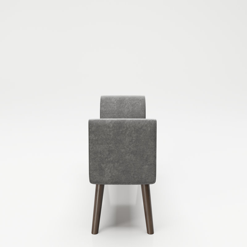 Tiffany Polyester Upholstered Bench, Grey