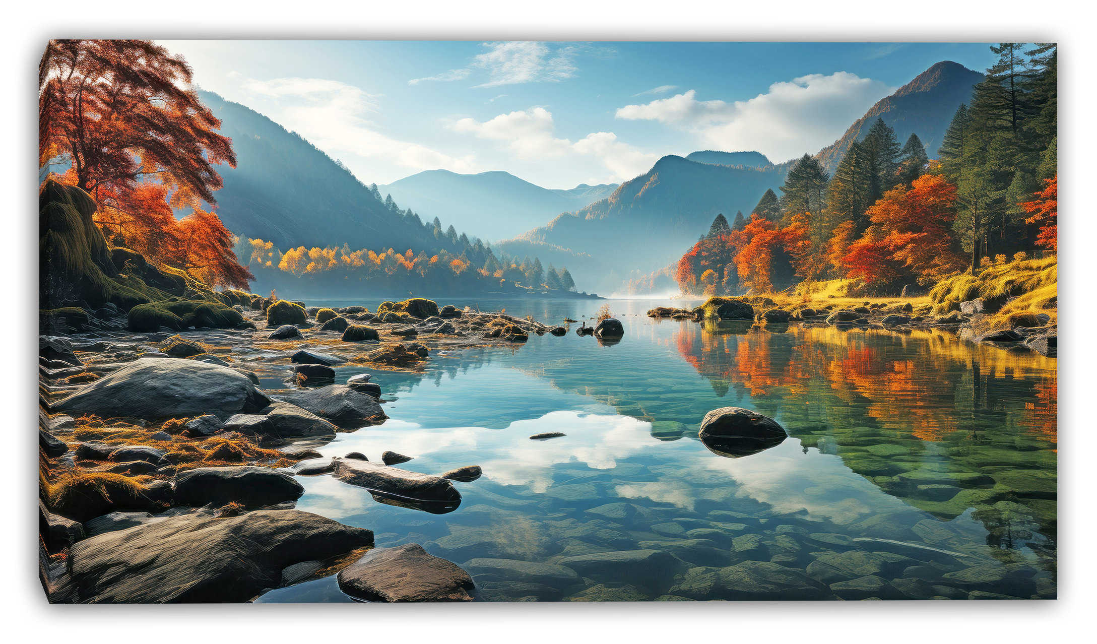Union Rustic Golden Cove Reflection Wrapped Canvas Wall Art | Wayfair