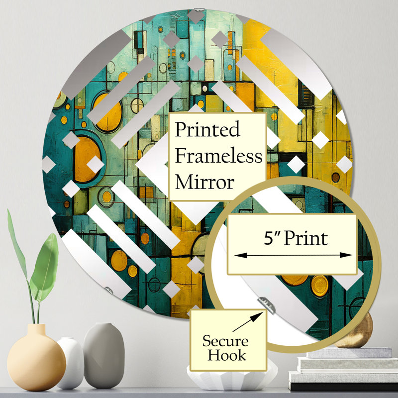 Hanshermann - Miroir décoratif diamant, 23,6 po x 23,6 po