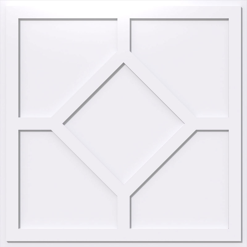 26"OD x 9"C x 1"P Embry Architectural Grade PVC Contemporary Ceiling Medallion, 26" H x 26" W x 1" D
