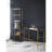 71 Inch Shelf, 6 Tier Design, 5 Mirrored Glass Shelves, Iron Frame, Gold
