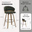 Tabouret de bar pivotant rembourré de 76 cm (30 po) avec cadre en bois-406911166-417237451