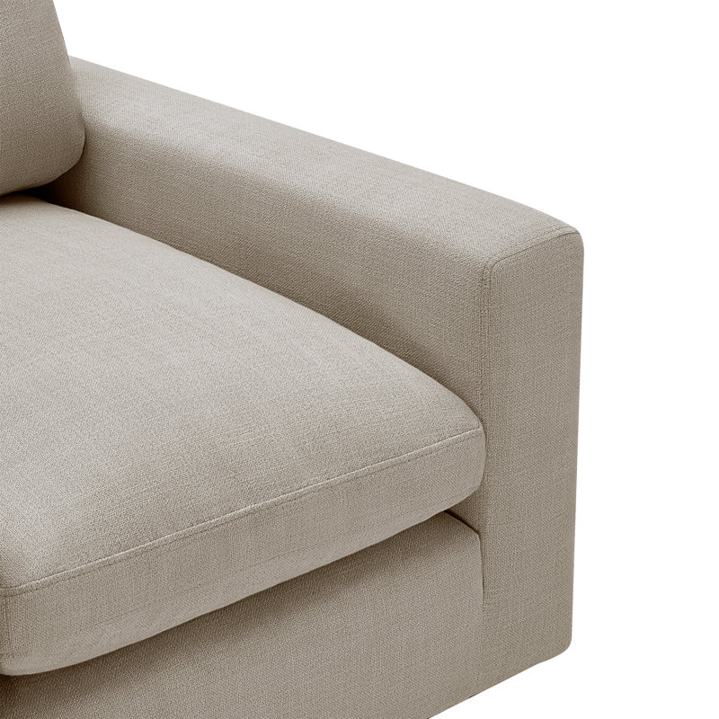 Asher Upholstered Swivel Club Chair, Effie Flax Performance Linen