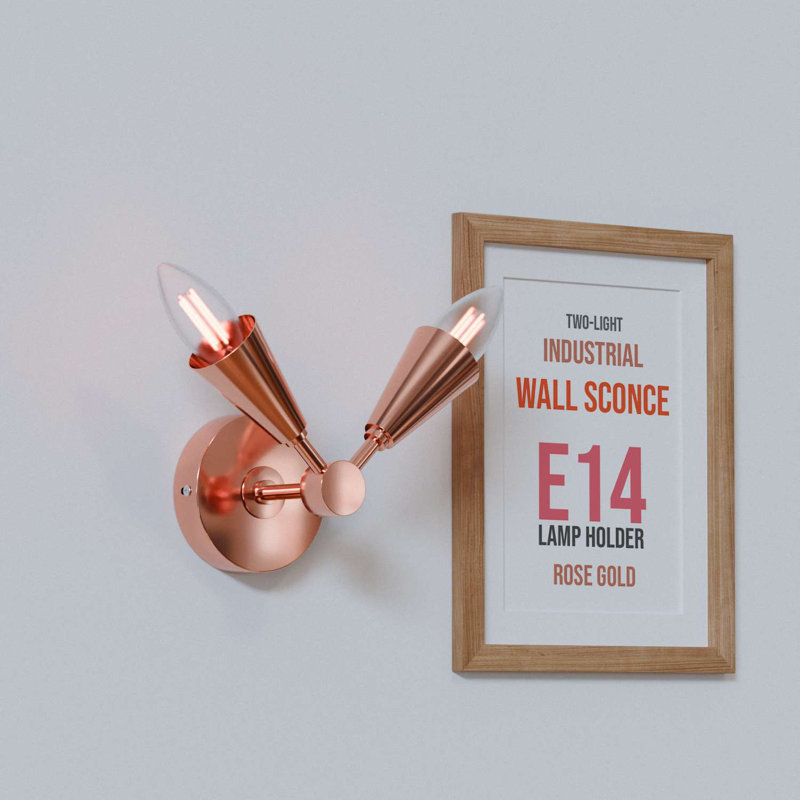 Bocchino Armed Sconce, Rose Gold
